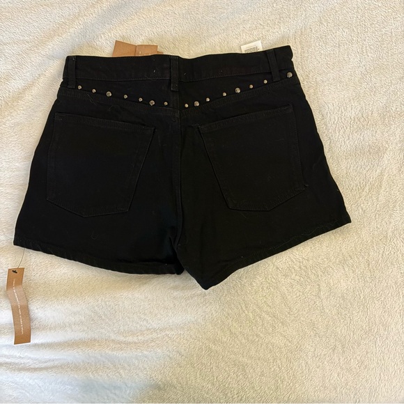 Reformation Charlie Jean Shorts Black Studded High Rise Denim - Picture 5 of 6